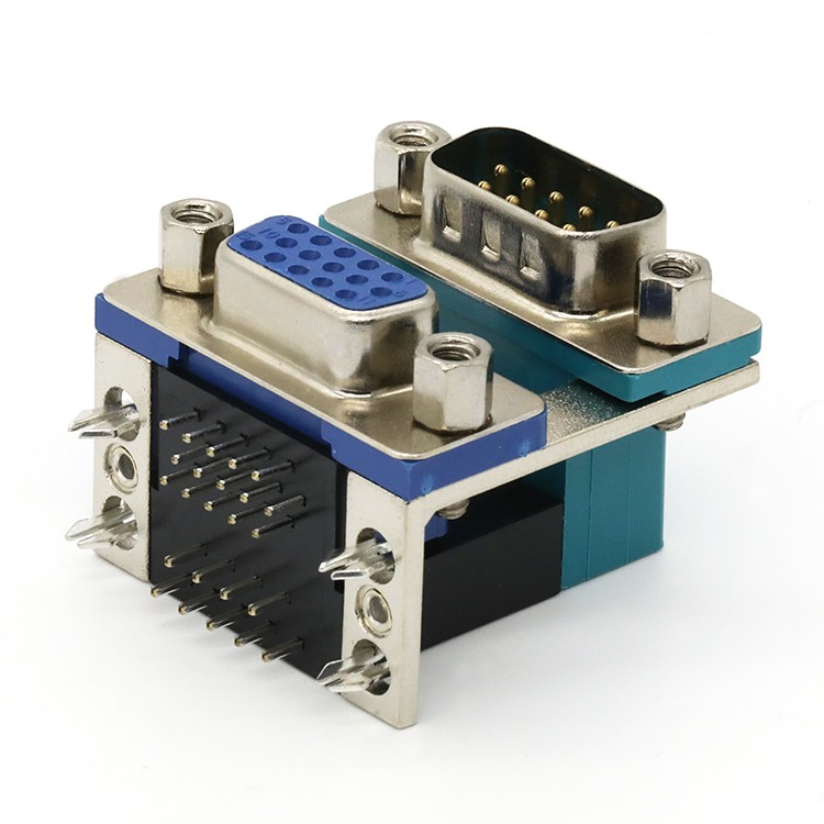 Dual Port DB Connector D-SUB 9P Male To HDR 15P Female Connector