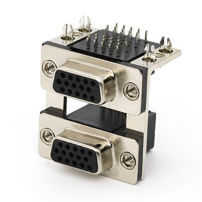 Right Angle Screw Type HDR15 Female To HDR15 Female Connector