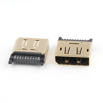 20Pin Gold Plated Displayport DP Female Connector for Wire Soldering