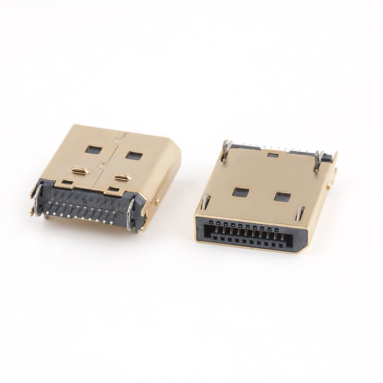 Gold Plated PCB Mount 1.2MM DP Displayport 20Pin Male Connector 