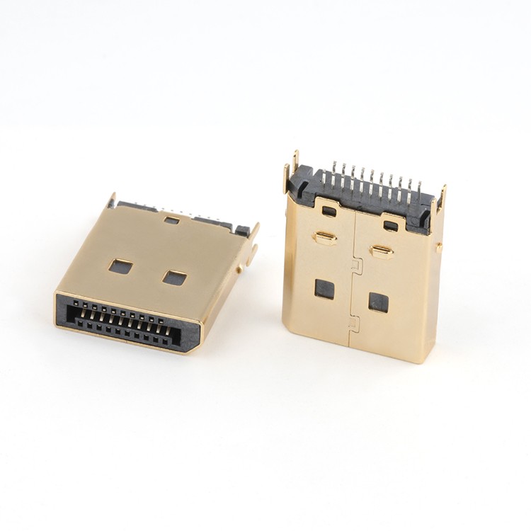 Dip Type Gold Plated 20Pin DP Male Plug Connector For 1.6MM PCB