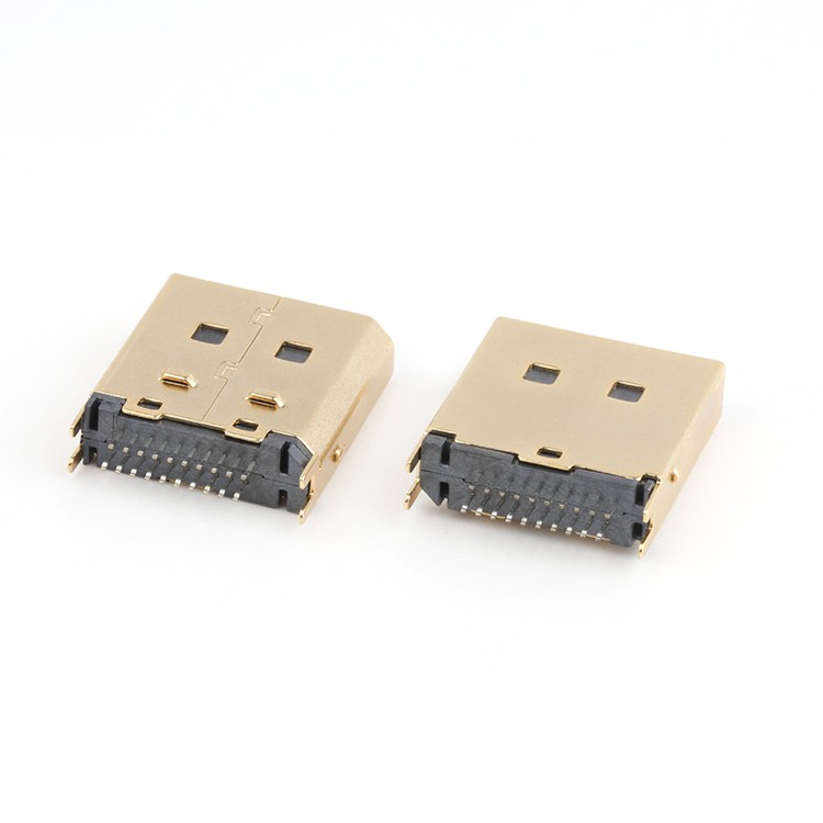 Gold Plating DisplayPort DP 20Pin Male Connector For 1.2MM PCB
