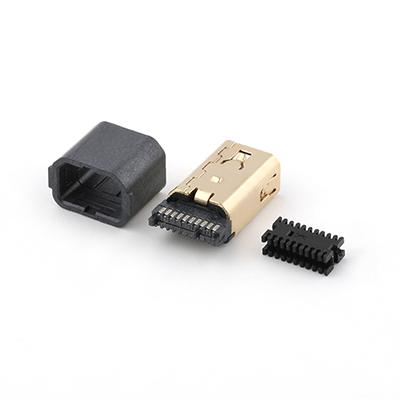 Gold Plated Mini DP Female Connector Vertical Mini DP 20P Female Connector
