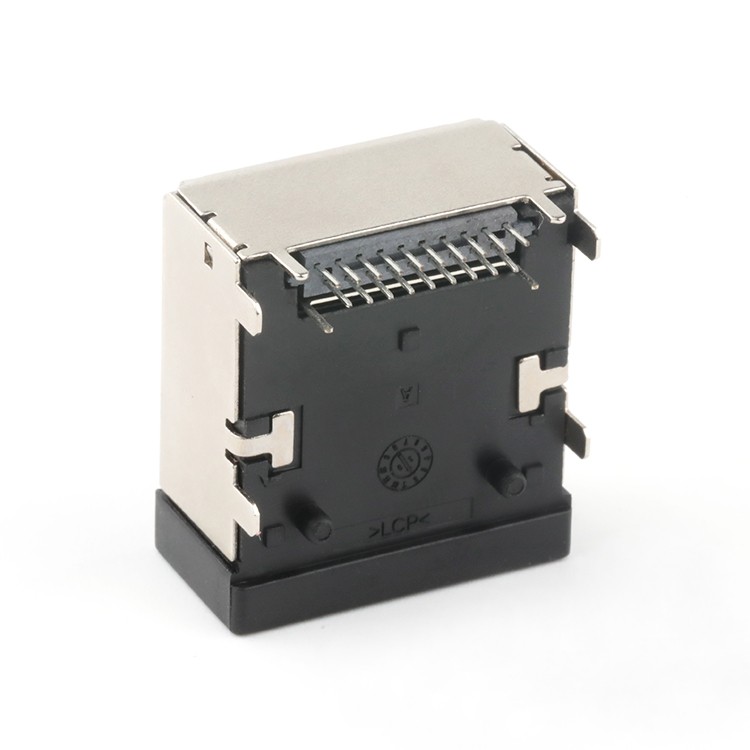 Through Hole 90 Degree High Definition Multimedia Interface 19Pin E Type Female Connector