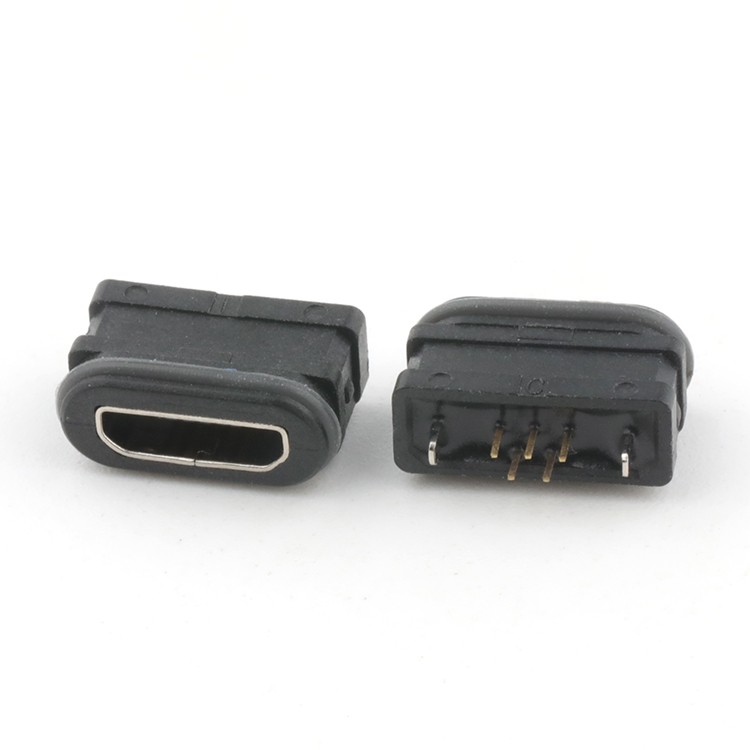 5Pin Waterproof Female Micro USB B Type Connector IP68 Micro USB Female Connector