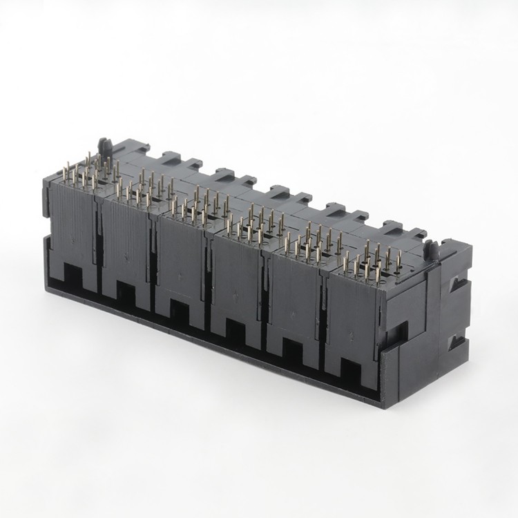 90Degree Dip Type 2X6 Port RJ45 Female Connector RJ45 Female PCB Connector