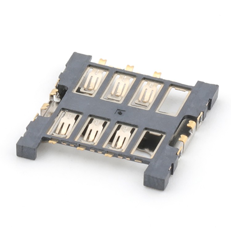 1.50H Micro SIM Card Connector Push Push 6Pin SIM Card Socket Connector