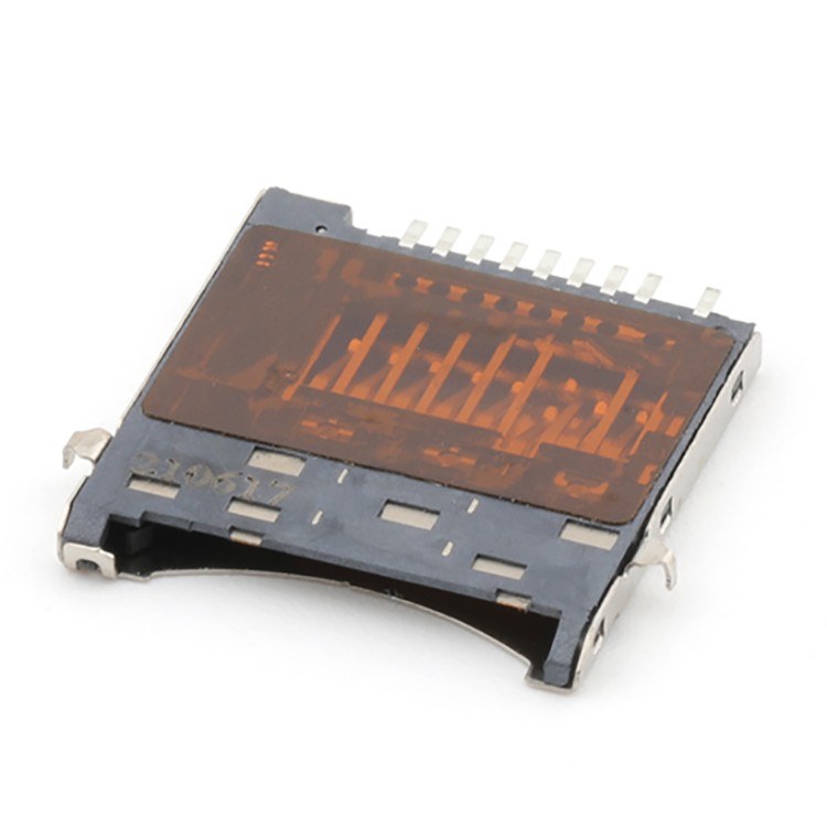 Mid Mount 1.45H Memory Card Bottom Contact 9Pin Micro SD Card Connector