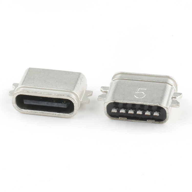Type c 6 Pin Waterproof Female Connector 