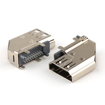 19 Pin Up Right HD-Mi Connector High Definition Multimedia Interface A Female Connector