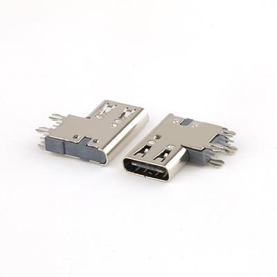 Side Entry USB C Female 6 Pin Connector Dip Type Jack Socket USB C Female Connector