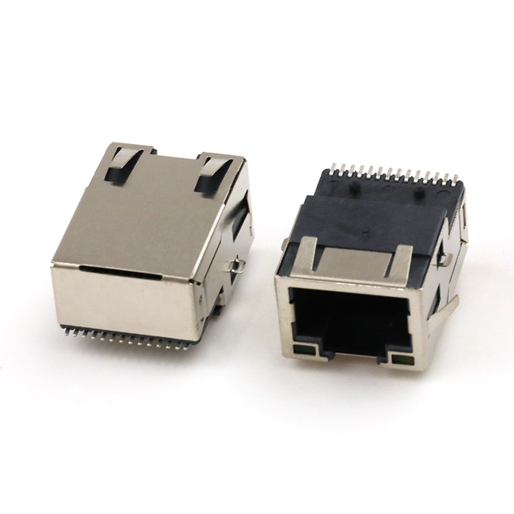 Modular Jack SMT Sinking RJ45 Connector RJ45 Tab Up Mid Mount 8.85 Female Connector 1000Mbps