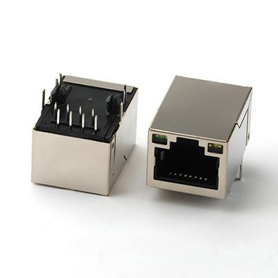 Single Port Tab Up RJ45 Female Connector B3.05 100M Dip Type 8Pin RJ45 Connector