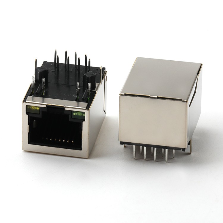 Single Port Shielded RJ45 Female Connector DIP B3.05 100Mbps Ehernet RJ45 Jack for Ethernet Adapter