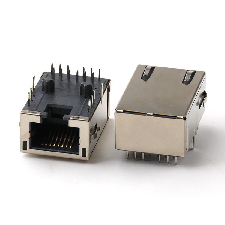 Tab Down RJ45 Female Connector Dip Type Ethernet RJ45 Lan Jack Female PCB Connector