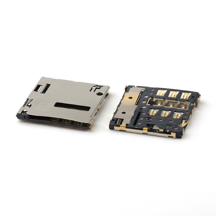 H1.27mm Push Micro SIM Card Connector Sim Card Holder Connector