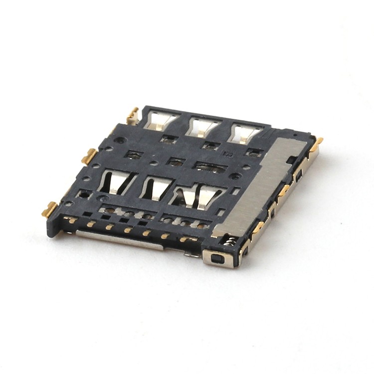H1.24mm Nano SIM Card Socket Push Push Type 6Pin PCB SIM Card Connector