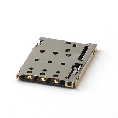 1.25H Sim Card Holder Connector Push Push Type PCB Nano Sim Card Connector
