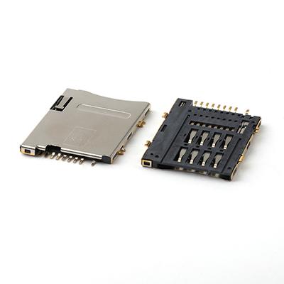 PCB SIM Card Female Connector 6Pin 1.35H Sim Card Holder Connector