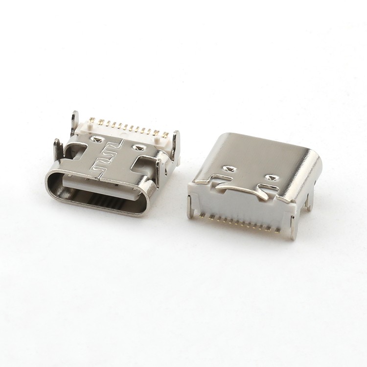Top Mount USB 3.1 C Female Connector,L=6.5mm 12P SMT Type USB C Socket Connector