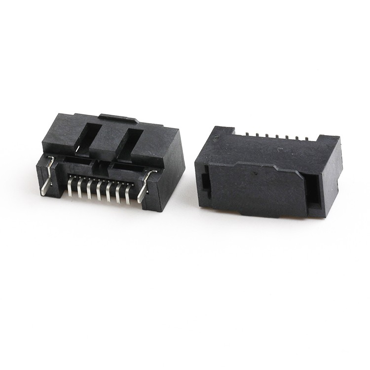 Nickel Plated 1.27MM Pitch Right Angle SATA 7Pin Male Connector