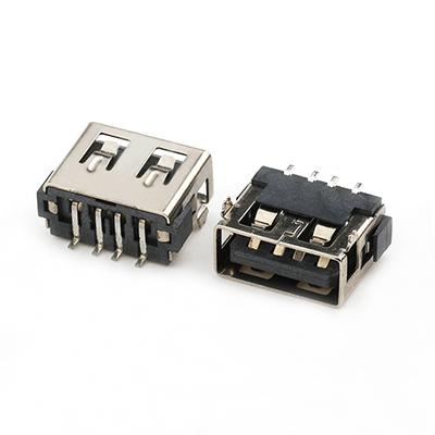 SMT Type USB2.0 A Female Connector L10.0MM 4Pin PCB Mount USB Type A Socket Connector