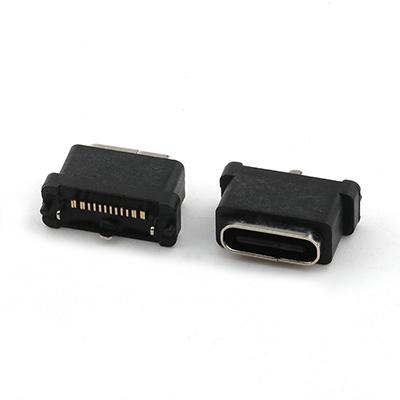 16Pin Waterproof USB C Female Connector IPX8 Vertical SMT Type USB C PCB Connector