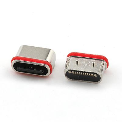 Waterproof USB C PCB Connector Rated IPX7 16Pin SMT Type USB Waterproof Female Connector