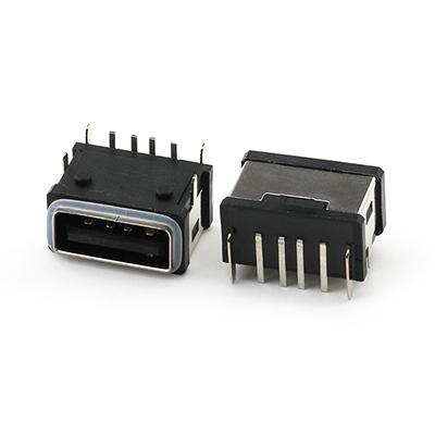 IPX7 Waterproof USB A Female Connector 4P Dip Type USB 2.0 Female Connector