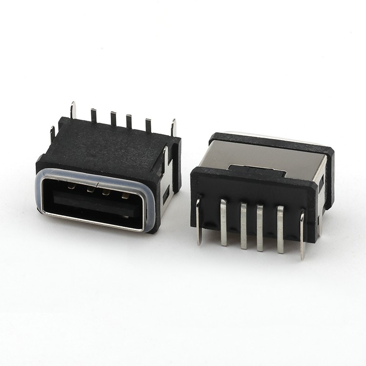 4Pin DIPType USB 2.0 A Female Connector IPX7 Waterproof USB A Connector