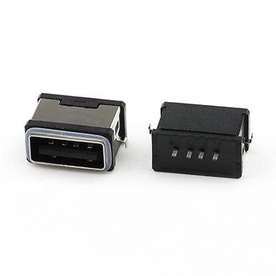 Mid Mount 4P USB Waterproof Female Connector IPX7 USB 2.0 Female Connector