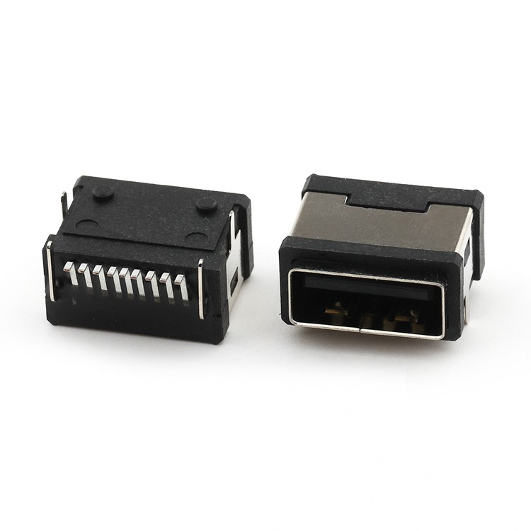 Top Mount IPX7 Waterproof USB 3.0 Type A Female Connector 9Pin SMT USB A Socket Connector
