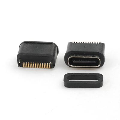 Vertical SMT Mount Waterproof USB C Female Connector H6.8mm IP68 USB 16Pin C Female PCB Connector