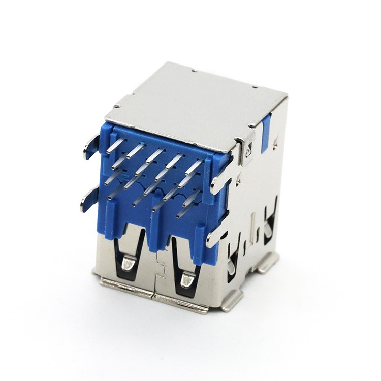 Dual Port USB 3.0 A Female 9Pin Socket Connector DIP Type