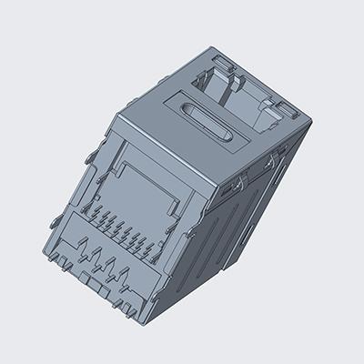 RJ45+ Type C 24Pin Female Connector with Green and Yellow LED
