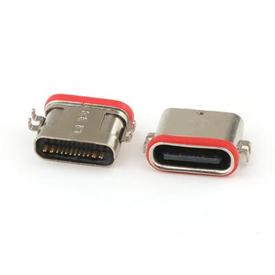 IP67 Waterproof USB C Female Connector Mid Mount 1.2MM Type C 16P USB Connector