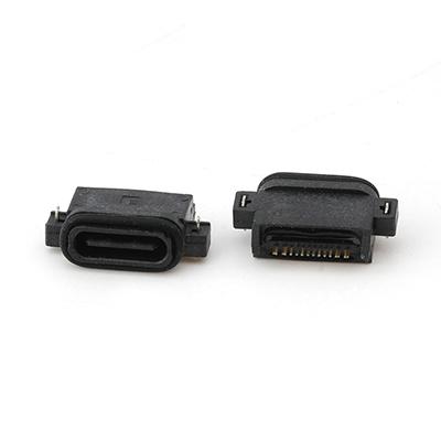 Waterproof USB Type C 16Pin Female Connector Mid Mount SMT Type USB C Socket Connector