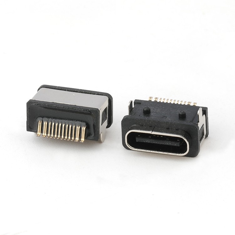 Waterproof USB C Female Connector IPX7 16Pin USB C SMT Type Female Connector
