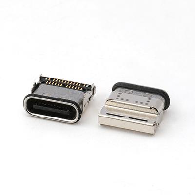 Waterproof USB C Female Connector 24P Dual SMT Type USB C Female PCB Connector