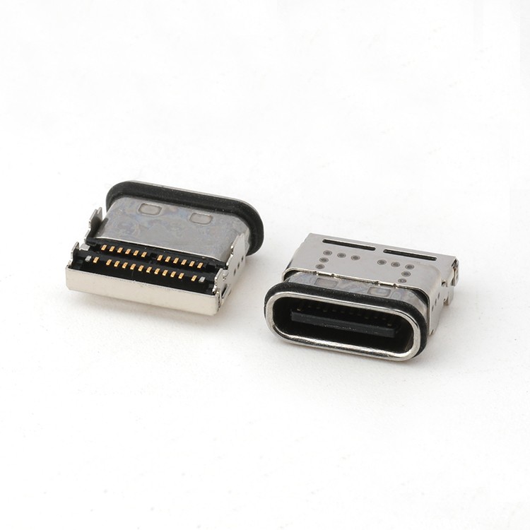 Waterproof USB C Female Connector 24P Dual SMT Type USB C Female PCB Connector