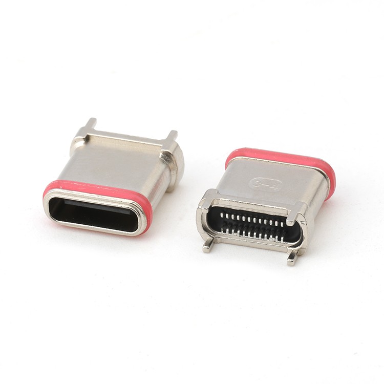 Waterproof USB Type C Female Connector Surface Mount IP68 USB C 24P Female Connector for PCB