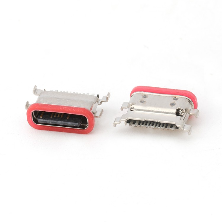 USB Type C Female Port,L6.5MM IPX7 Waterproof USB C 12P Female Socket PCB Connector