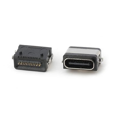 Mid Mount 1.8mm IPX7 Waterproof USB Type C 16P Female Connector Smt Type USB C Female Connnector