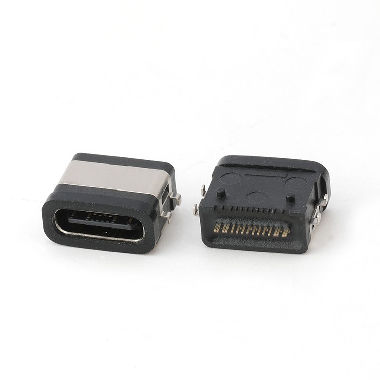 Mid Mount 1.8mm IPX7 Waterproof USB Type C 16P Female Connector Smt Type USB C Female Connnector