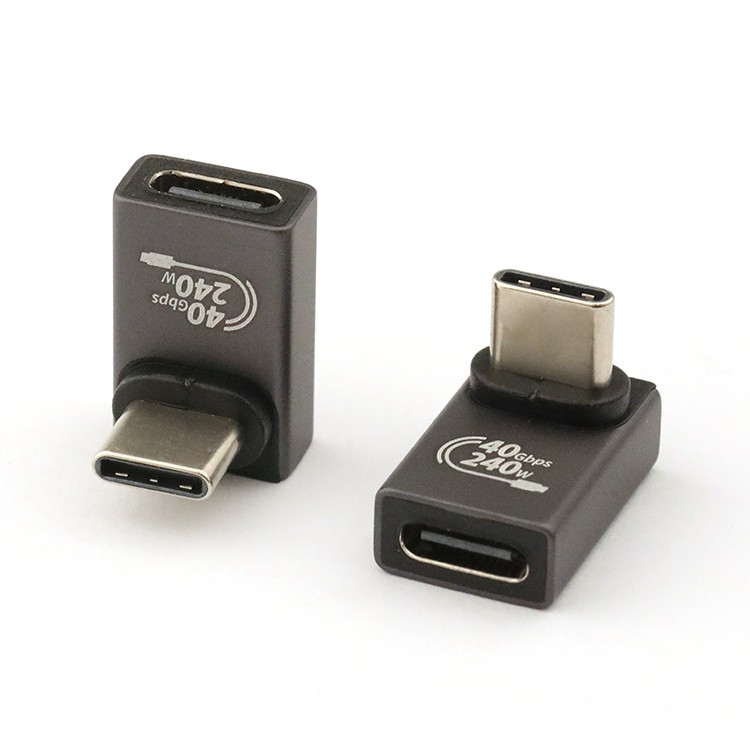 Faster Charger Right Angle USB 3.1 C Type Male To Type C Female Adapter