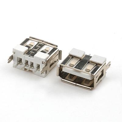 Vertical 4Pin USB 2.0 A Female Connector Short Body Nickel Plating USB Type A Socket connector