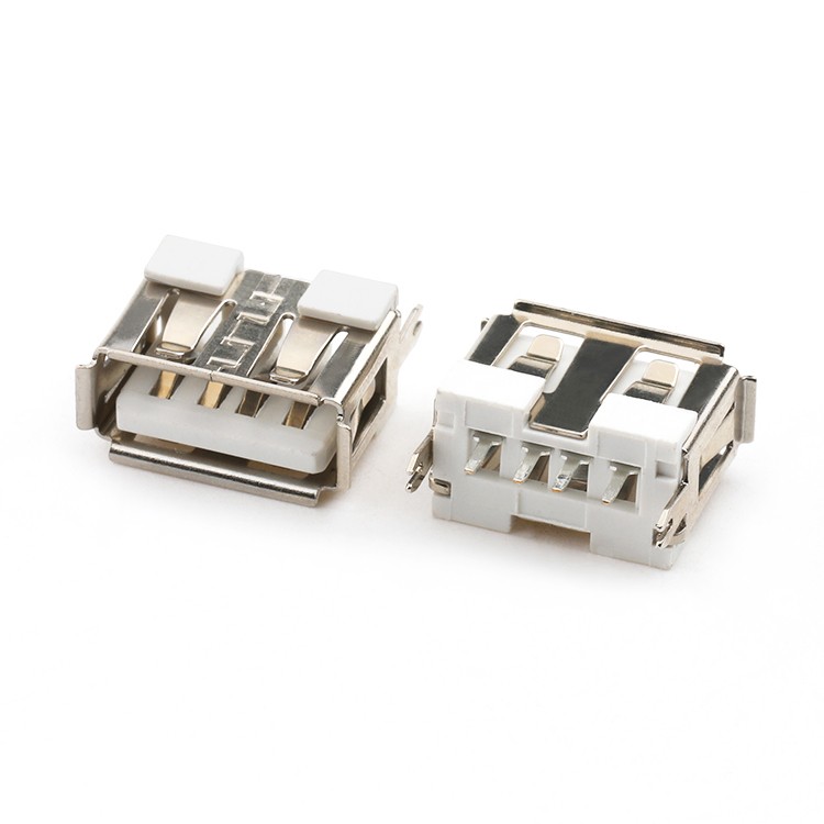 Vertical 4Pin USB 2.0 A Female Connector Short Body Nickel Plating USB Type A Socket connector