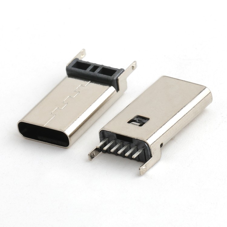 Dip Type USB-C 6Pin Female Connector Vertical USB C Female PCB Connector