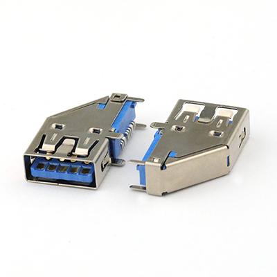 Side Entry PCB Mount USB 3.1 A Female Connector CL2.75MM USB Type A 9Pin Connector