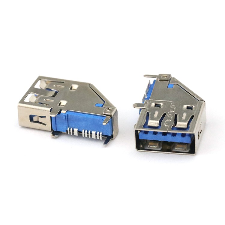 Side Entry PCB Mount USB 3.1 A Female Connector CL2.75MM USB Type A 9Pin Connector